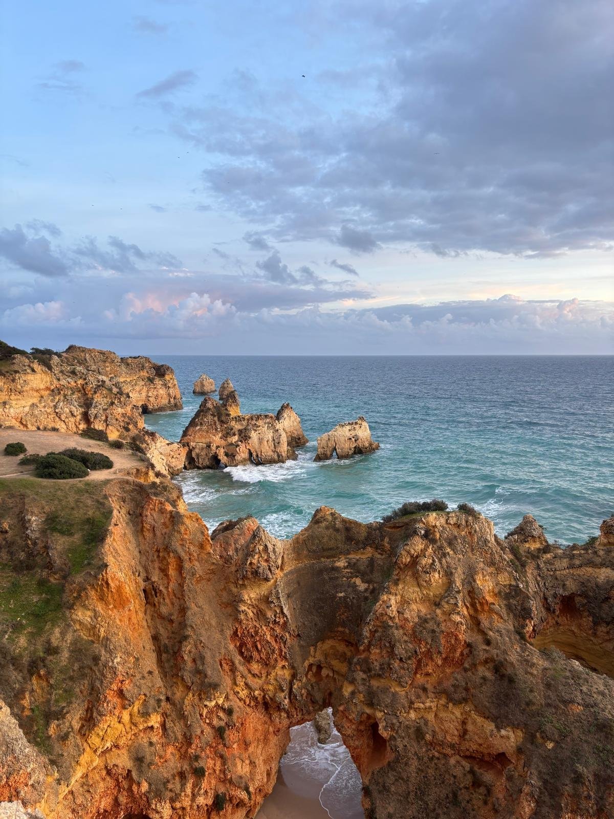 Rocky coastline and turquoise sea in Portugal