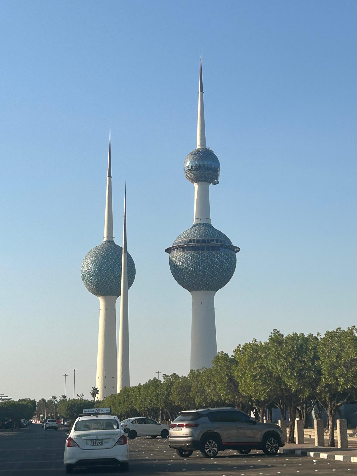 Kuwait Towers against a clear sky, Kuwait City
